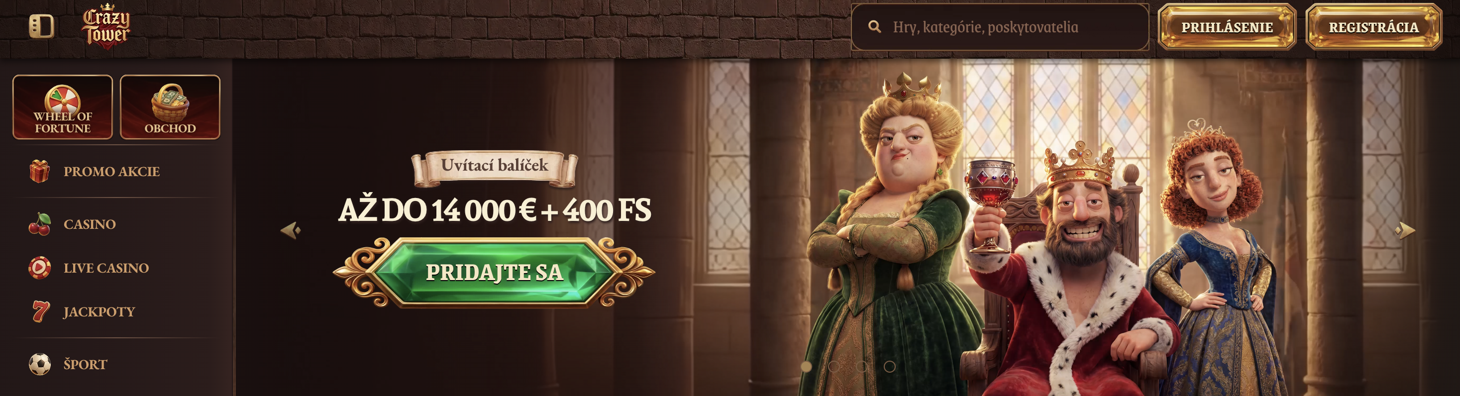 CrazyTower Casino – zahraničné online kasíno pre slovenských hráčov